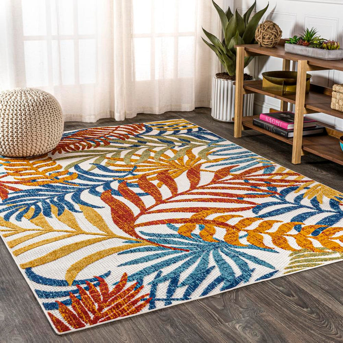 Lynx Tropics Palm Leaves Indoor/Outdoor Area Rug