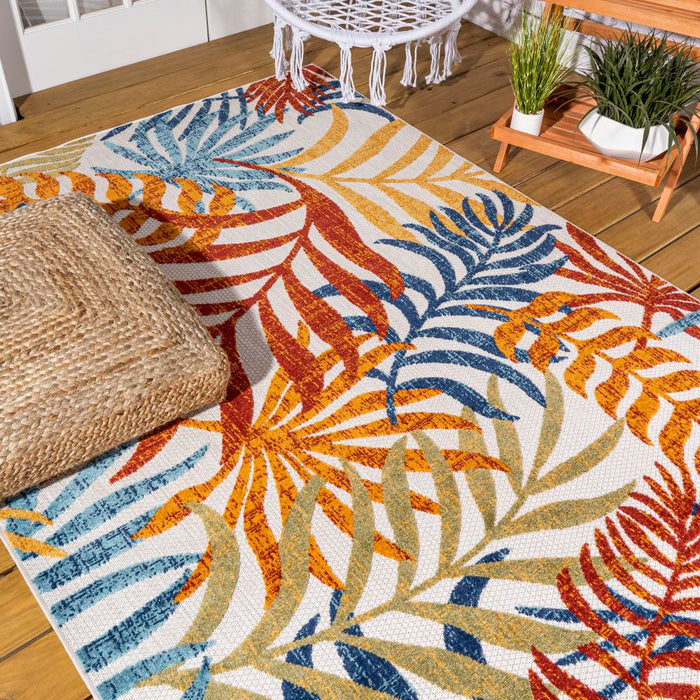 Lynx Tropics Palm Leaves Indoor/Outdoor Area Rug