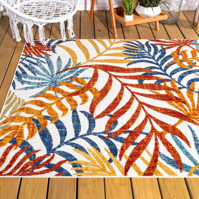 Lynx Tropics Palm Leaves Indoor/Outdoor Area Rug