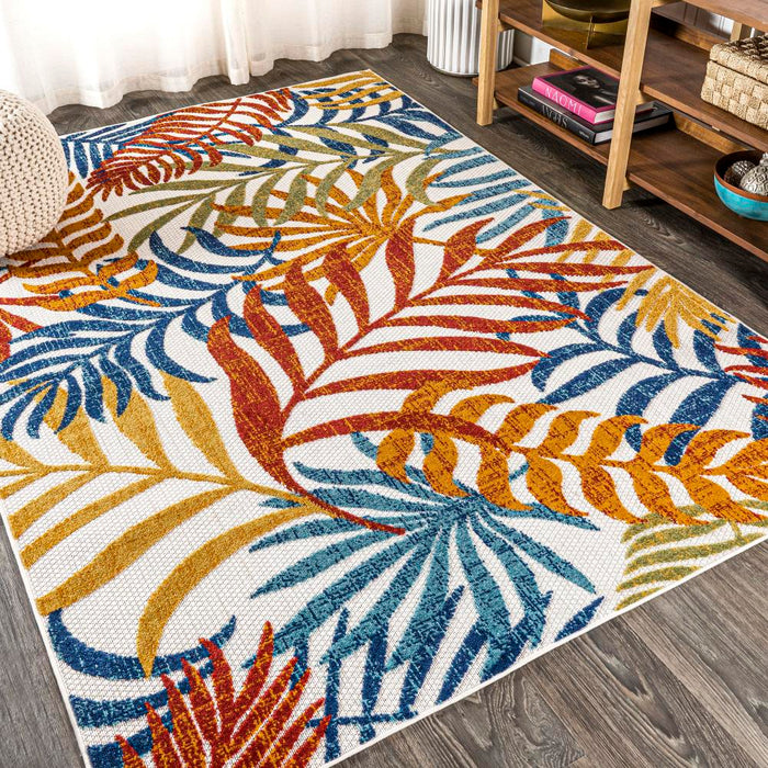 Lynx Tropics Palm Leaves Indoor/Outdoor Area Rug