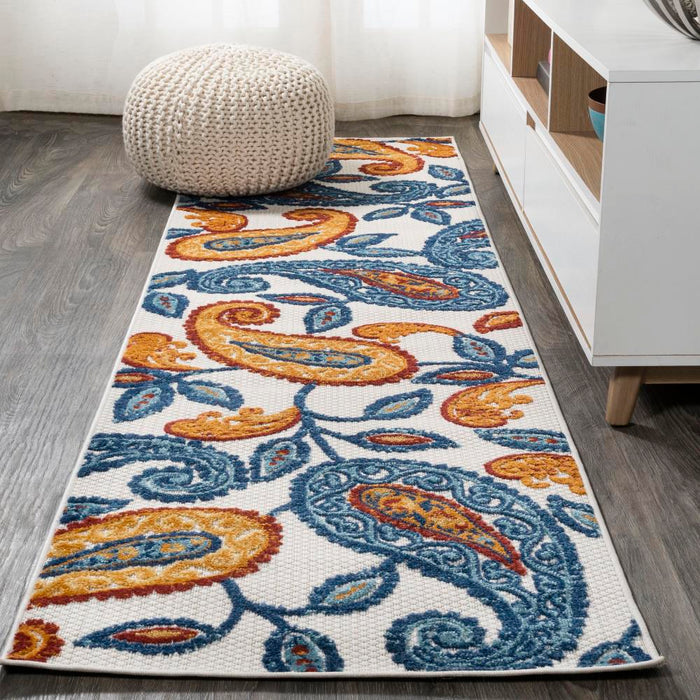 Auckland Julien Paisley High-Low Indoor/Outdoor Area Rug