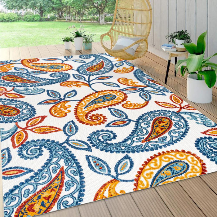 Auckland Julien Paisley High-Low Indoor/Outdoor Area Rug