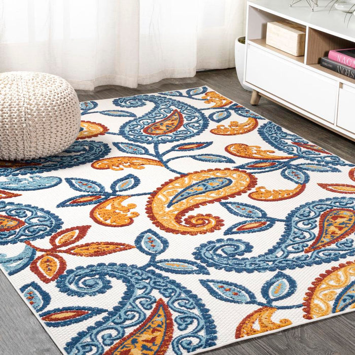 Auckland Julien Paisley High-Low Indoor/Outdoor Area Rug