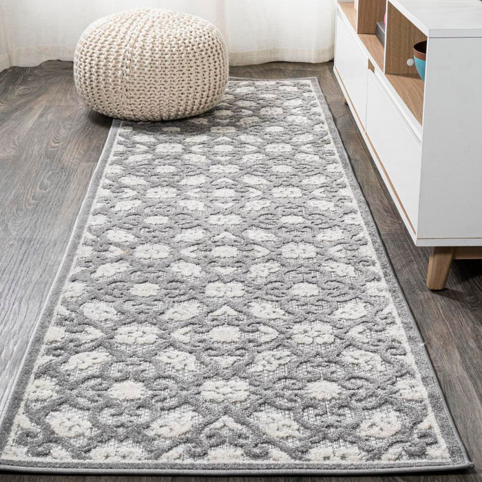 Lower Gallia Tile Trellis High-Low Area Rug