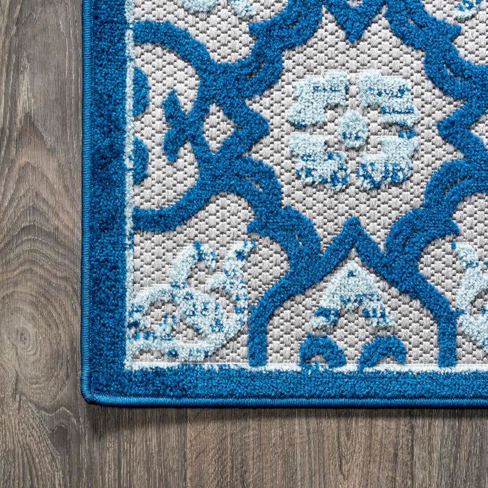 Lower Gallia Tile Trellis High-Low Area Rug