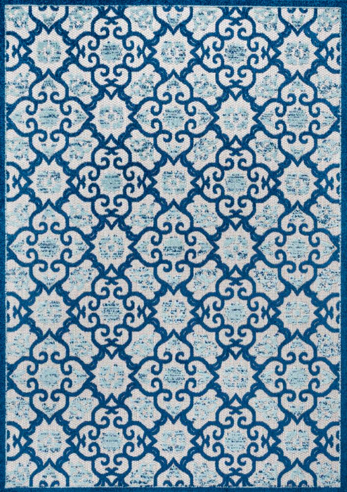 Lower Gallia Tile Trellis High-Low Area Rug