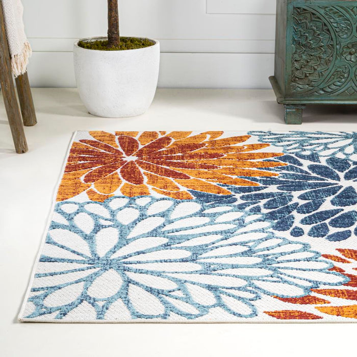 Sun crisantemo Floral Indoor/outdoor Area Rug