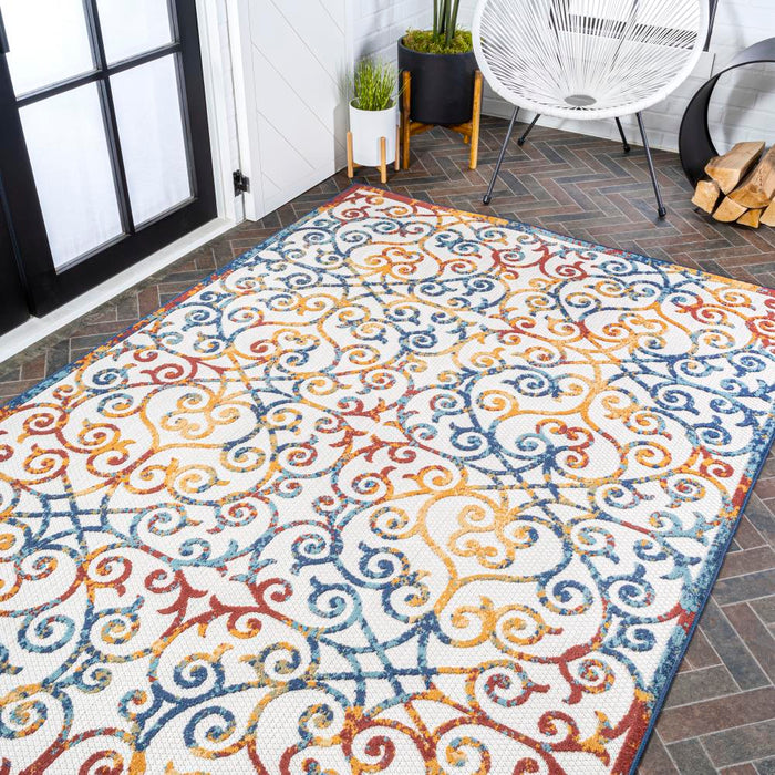 Dhairya Scroll Trellis Indoor/outdoor Area Rug