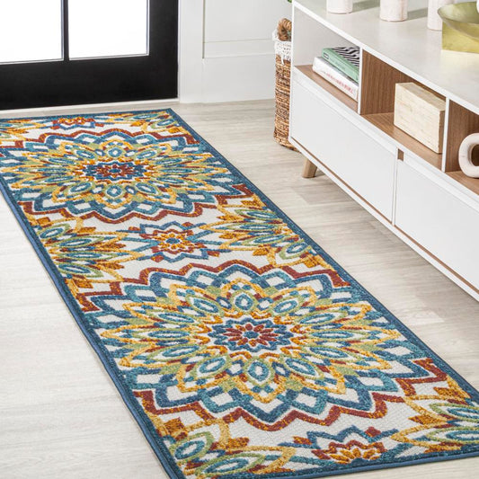 Cas abstract Bold Mandala High-low Indoor/outdoor Area Rug