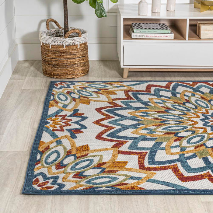 Cas abstract Bold Mandala High-low Indoor/outdoor Area Rug