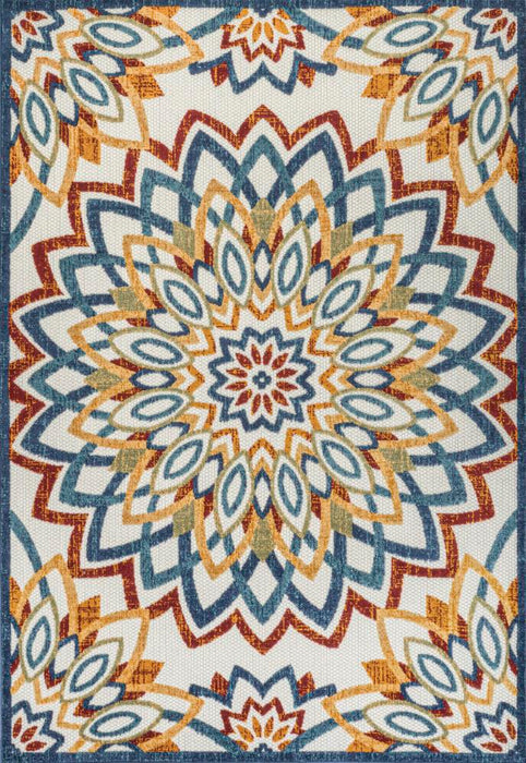 Cas abstract Bold Mandala High-low Indoor/outdoor Area Rug