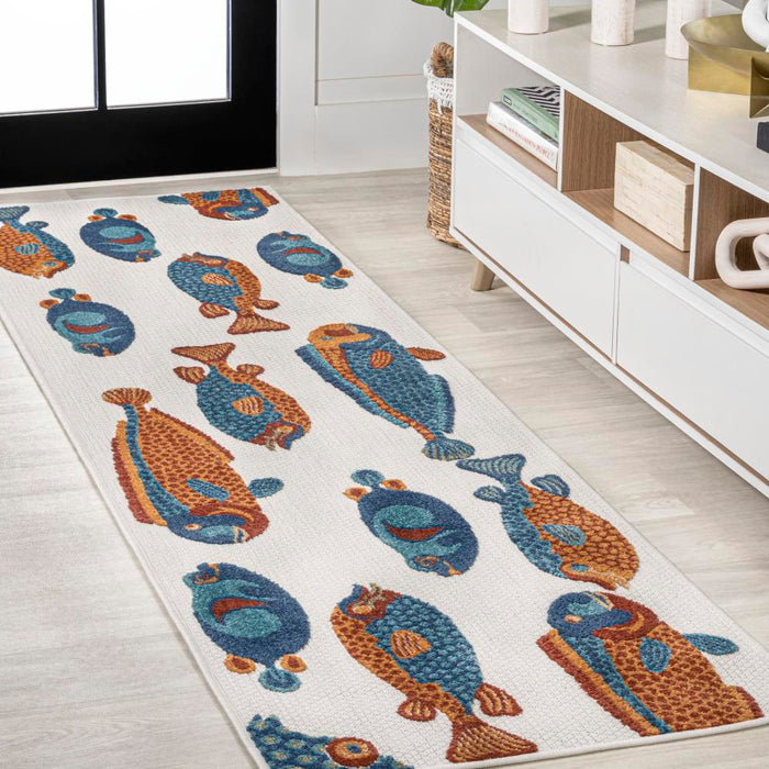 Mann modern Fish High-low Indoor/outdoor Area Rug