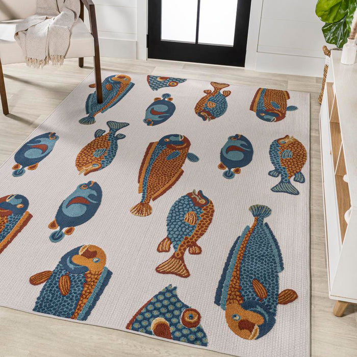 Mann modern Fish High-low Indoor/outdoor Area Rug