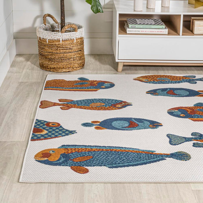 Mann modern Fish High-low Indoor/outdoor Area Rug