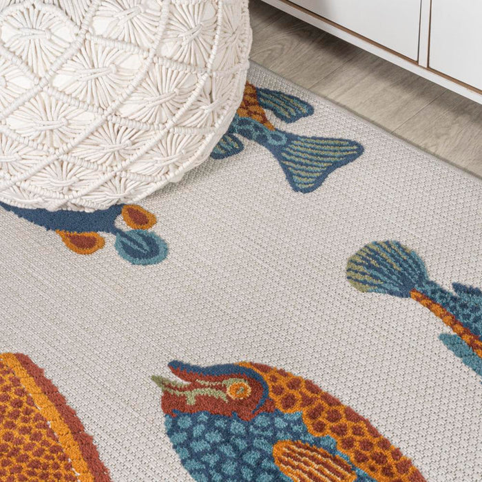 Mann modern Fish High-low Indoor/outdoor Area Rug