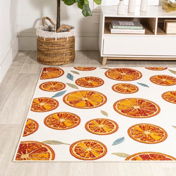 Quinn citrus Slice High-low Indoor/outdoor Area Rug