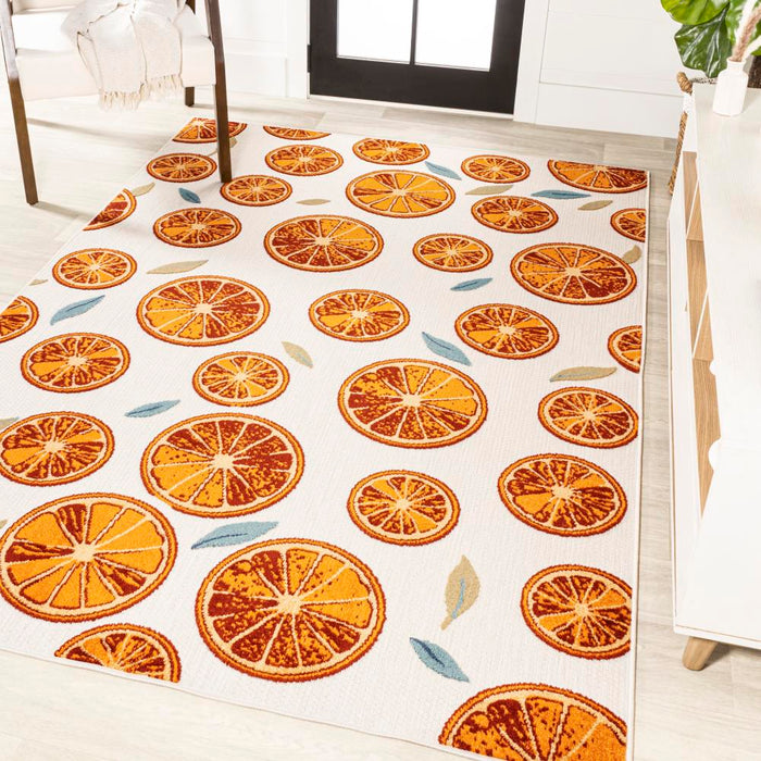 Quinn citrus Slice High-low Indoor/outdoor Area Rug