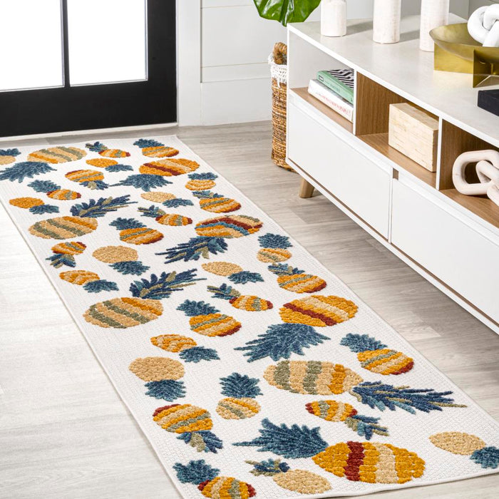 Massey bold Pineapple High-low Indoor/outdoor Area Rug