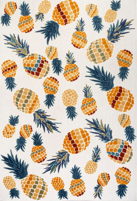 Massey bold Pineapple High-low Indoor/outdoor Area Rug