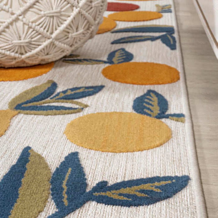 Audrey bold Lemon High-low Indoor/outdoor Area Rug