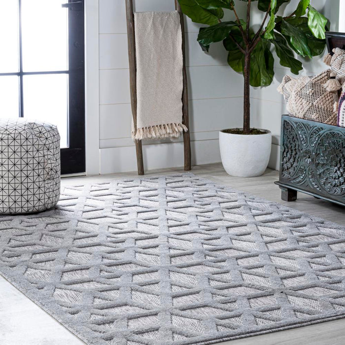 Celia neutral Geometric Indoor/outdoor Area Rug