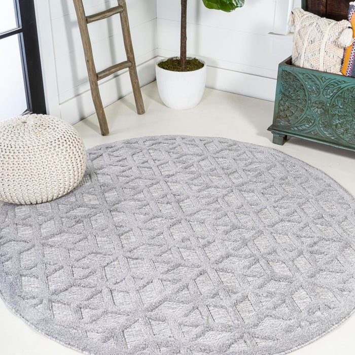 Celia neutral Geometric Indoor/outdoor Area Rug