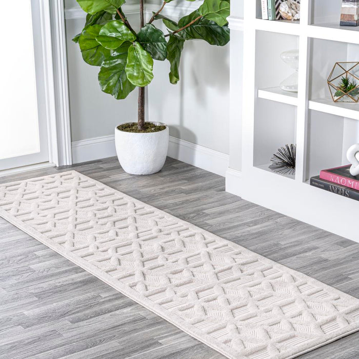 Celia neutral Geometric Indoor/outdoor Area Rug