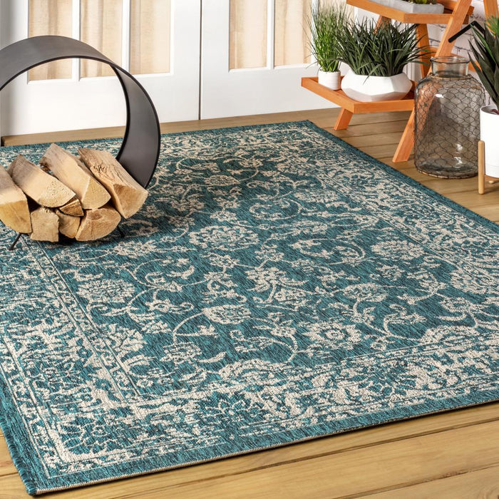 Hart Bohemian Textured Weave Floral Indoor/outdoor Area Rug