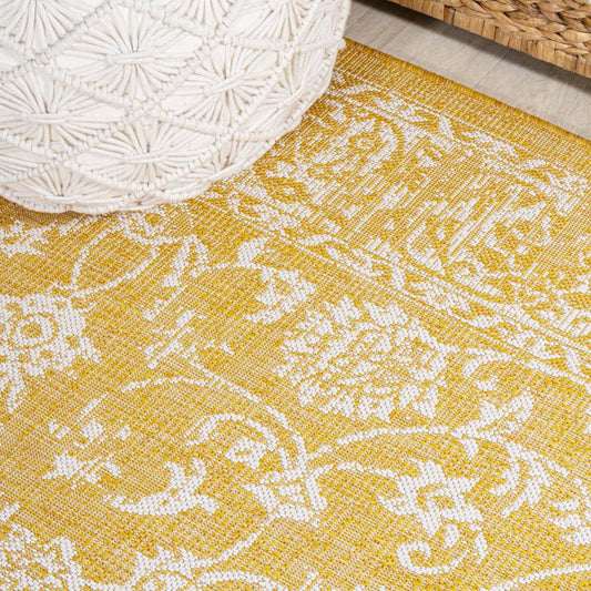 Hart Bohemian Textured Weave Floral Indoor/outdoor Area Rug