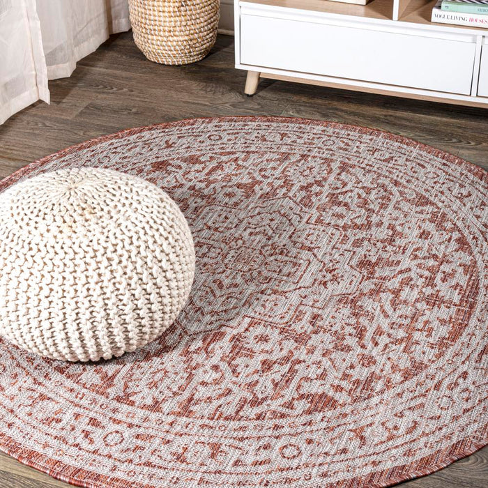 Luke Medallion Textured Weave Indoor/outdoor Area Rug