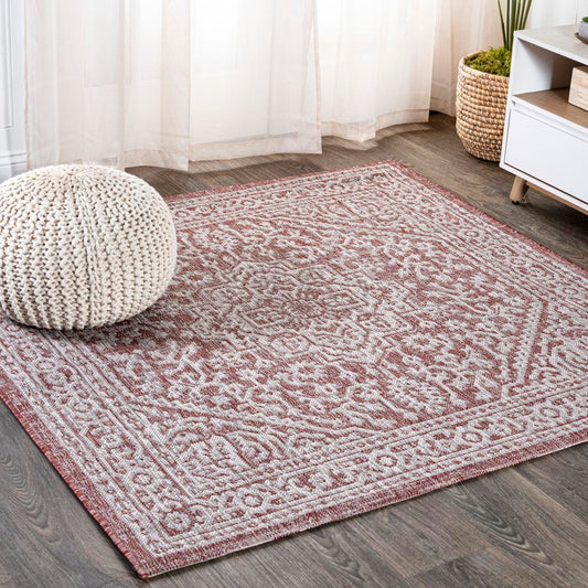 Luke Medallion Textured Weave Indoor/outdoor Area Rug