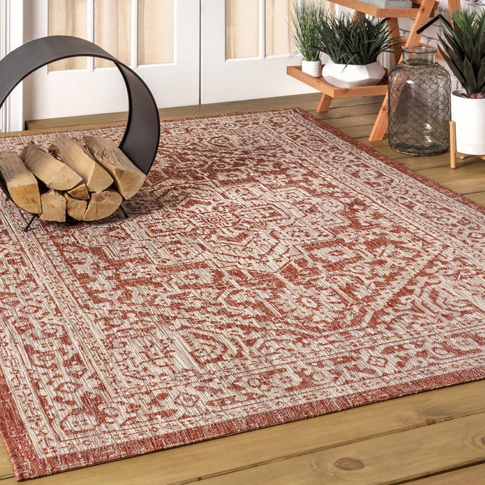 Luke Medallion Textured Weave Indoor/outdoor Area Rug