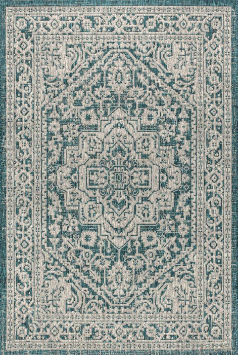 Luke Medallion Textured Weave Indoor/outdoor Area Rug