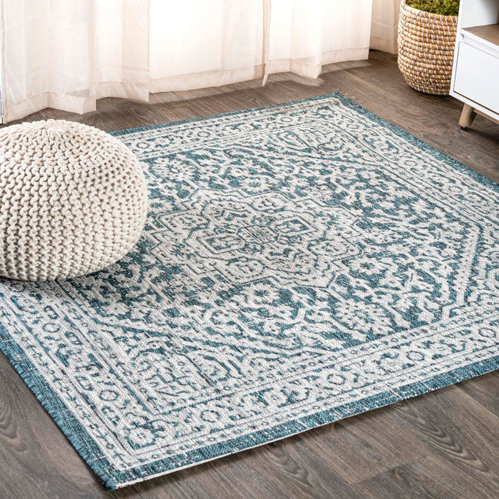 Luke Medallion Textured Weave Indoor/outdoor Area Rug