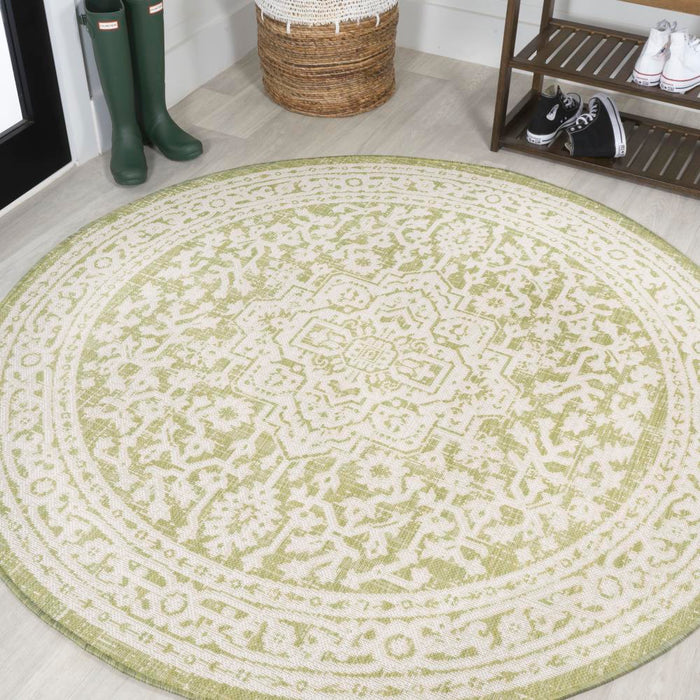 Luke Medallion Textured Weave Indoor/outdoor Area Rug