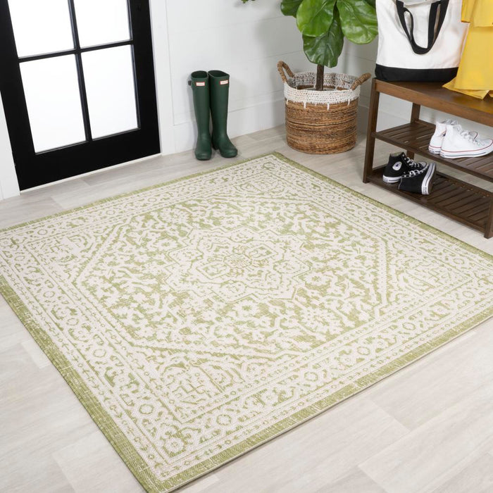 Luke Medallion Textured Weave Indoor/outdoor Area Rug