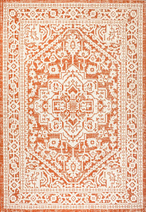 Luke Medallion Textured Weave Indoor/outdoor Area Rug