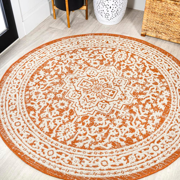 Luke Medallion Textured Weave Indoor/outdoor Area Rug