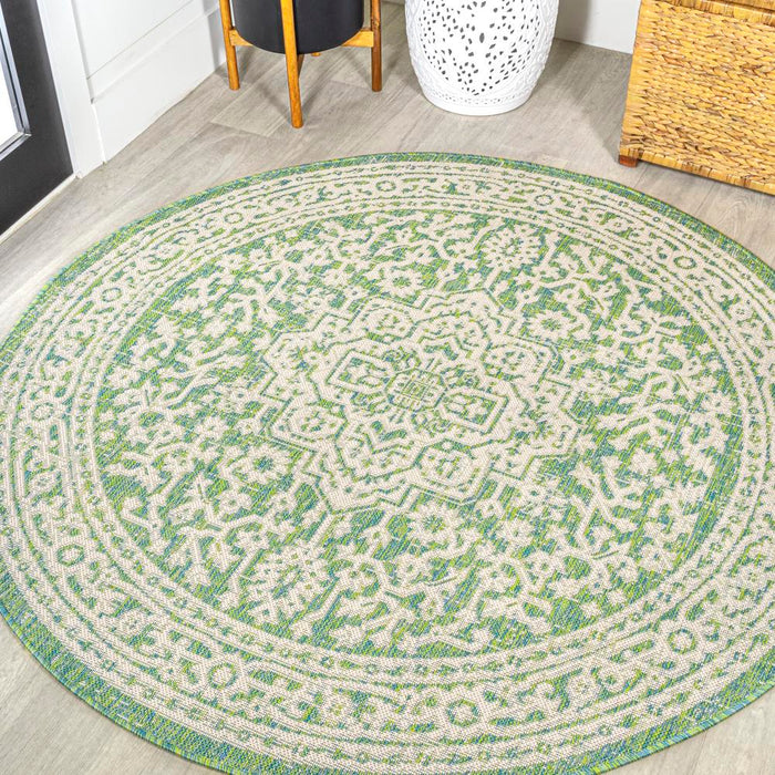 Luke Medallion Textured Weave Indoor/outdoor Area Rug