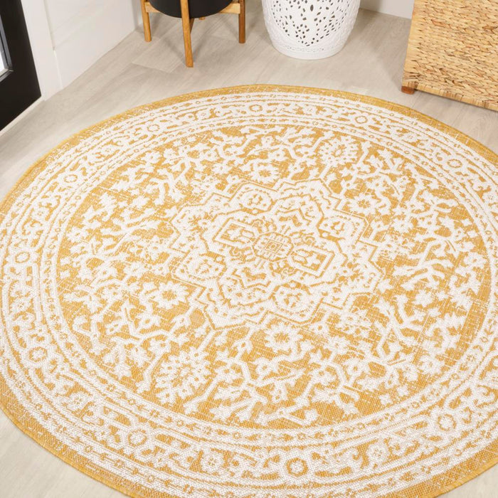 Luke Medallion Textured Weave Indoor/outdoor Area Rug