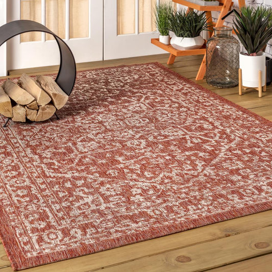 Kayla Bohemian Medallion Textured Weave Indoor/outdoor Area Rug