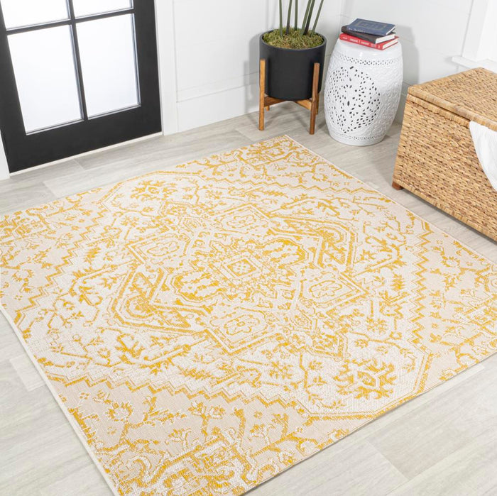 Dean Bohemian Medallion Textured Weave Indoor/outdoor Area Rug