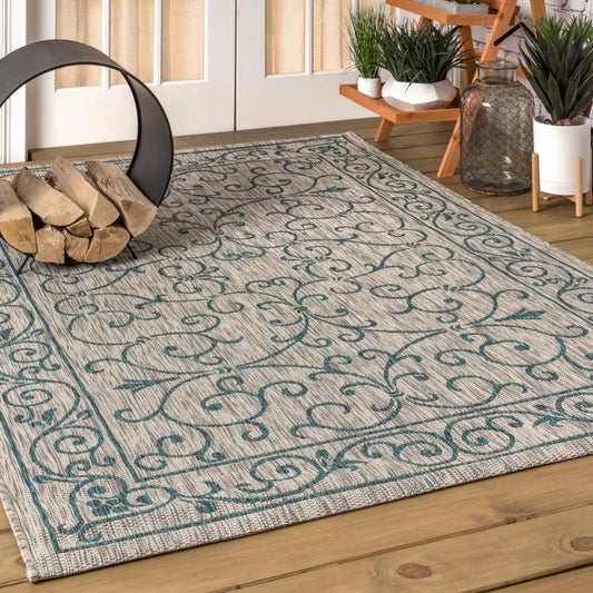 Loretta Vintage Filigree Textured Weave Indoor/outdoor Area Rug