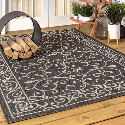 Loretta Vintage Filigree Textured Weave Indoor/outdoor Area Rug