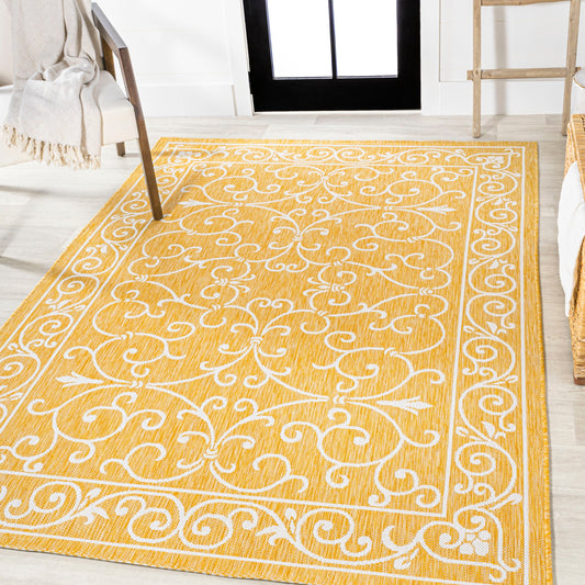 Loretta Vintage Filigree Textured Weave Indoor/outdoor Area Rug