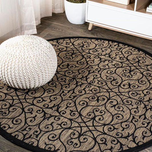 Travis Vintage Filigree Textured Weave Indoor/outdoor Area Rug