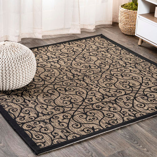 Travis Vintage Filigree Textured Weave Indoor/outdoor Area Rug