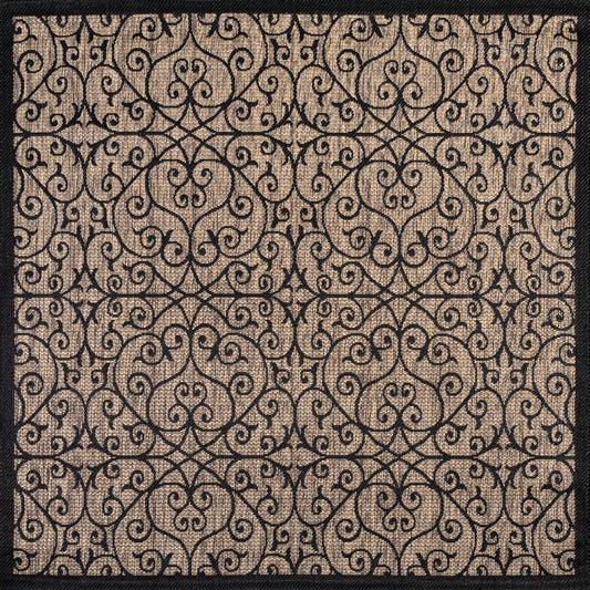 Travis Vintage Filigree Textured Weave Indoor/outdoor Area Rug