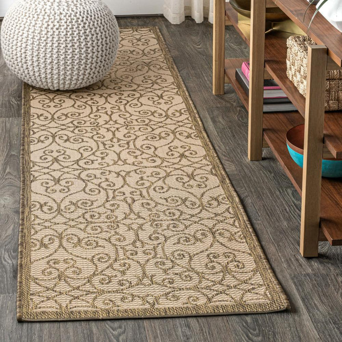 Travis Vintage Filigree Textured Weave Indoor/outdoor Area Rug