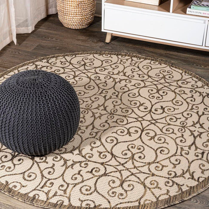 Travis Vintage Filigree Textured Weave Indoor/outdoor Area Rug